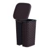 image:imageSuperio Mini Trash Can with Foot Pedal Small Outdoor Garbage Can with Lid 3 Gallon Plastic Waste Basket for Bathroom Bedroom Kitchen Office Patio Wicker Beige 12 QTBrown