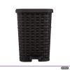 image:imageSuperio Mini Trash Can with Foot Pedal Small Outdoor Garbage Can with Lid 3 Gallon Plastic Waste Basket for Bathroom Bedroom Kitchen Office Patio Wicker Beige 12 QTBrown