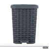 image:imageSuperio Mini Trash Can with Foot Pedal Small Outdoor Garbage Can with Lid 3 Gallon Plastic Waste Basket for Bathroom Bedroom Kitchen Office Patio Wicker Beige 12 QTGray