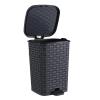 image:imageSuperio Mini Trash Can with Foot Pedal Small Outdoor Garbage Can with Lid 3 Gallon Plastic Waste Basket for Bathroom Bedroom Kitchen Office Patio Wicker Beige 12 QTGray