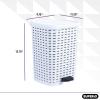 image:imageSuperio Mini Trash Can with Foot Pedal Small Outdoor Garbage Can with Lid 3 Gallon Plastic Waste Basket for Bathroom Bedroom Kitchen Office Patio Wicker Beige 12 QTWhite