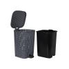 image:imageSuperio Mini Trash Can with Foot Pedal Small Outdoor Garbage Can with Lid 3 Gallon Plastic Waste Basket for Bathroom Bedroom Kitchen Office Patio Wicker Beige 12 QTGray