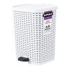 image:imageSuperio Mini Trash Can with Foot Pedal Small Outdoor Garbage Can with Lid 3 Gallon Plastic Waste Basket for Bathroom Bedroom Kitchen Office Patio Wicker Beige 12 QTWhite