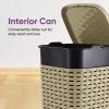 image:imageSuperio Mini Trash Can with Foot Pedal Small Outdoor Garbage Can with Lid 3 Gallon Plastic Waste Basket for Bathroom Bedroom Kitchen Office Patio Wicker Beige 12 QTBeige and Brown