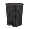 image:imageSuperio Mini Trash Can with Foot Pedal Small Outdoor Garbage Can with Lid 3 Gallon Plastic Waste Basket for Bathroom Bedroom Kitchen Office Patio Wicker Beige 12 QTBrown