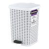 image:imageSuperio Mini Trash Can with Foot Pedal Small Outdoor Garbage Can with Lid 3 Gallon Plastic Waste Basket for Bathroom Bedroom Kitchen Office Patio Wicker Beige 12 QTWhite