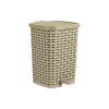 image:imageSuperio Mini Trash Can with Foot Pedal Small Outdoor Garbage Can with Lid 3 Gallon Plastic Waste Basket for Bathroom Bedroom Kitchen Office Patio Wicker Beige 12 QTBeige and Brown