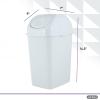 image:imageSuperio New 2 Pack Small 25 Gallon Plastic Trash Can with Swing Top Lid Waste Bin for Under Desk Office Bedroom Bathroom 10 Qt White25 Gallon