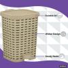 image:imageSuperio Rattan Wicker Style Bathroom Set Toilet Brush and 6 Liter Compact Trash Bin Beige and BrownBeige and Brown