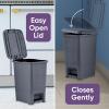 image:imageSuperio Slim Pedal Trash Can GreyBlack 16 Qt  4 Gallon12x9x165