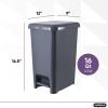 image:imageSuperio Slim Pedal Trash Can GreyBlack 16 Qt  4 Gallon12x9x165