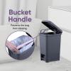 image:imageSuperio Slim Pedal Trash Can GreyBlack 16 Qt  4 Gallon12x9x165