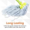 image:imageSuperio String Mop Cotton Mop for Hardwood Floor Cleaning Self Wringing Mop for Home Kitchen Bath Office Cleaning Green and White Easy Lightweight Fancy Mops