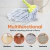 image:imageSuperio String Mop Cotton Mop for Hardwood Floor Cleaning Self Wringing Mop for Home Kitchen Bath Office Cleaning Green and White Easy Lightweight Fancy Mops