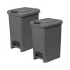 image:imageSuperio 2Pack 10L Slim Step amp Push Trash Can  Dual Opening Compact Design 1063x768x1353  Grey