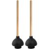 image:imageSuperio Heavy Duty Plunger with 21 Inch Wooden Handle Black Rubber  Classic Toilet Plunger Heavy Duty Double Thrust Force Cup Rubber Toilet Plunger Black Plunger2 Pack