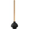 image:imageSuperio Heavy Duty Plunger with 21 Inch Wooden Handle Black Rubber  Classic Toilet Plunger Heavy Duty Double Thrust Force Cup Rubber Toilet Plunger Black Plunger1 Pack