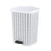 image:imageSuperio Mini Trash Can with Foot Pedal Small Outdoor Garbage Can with Lid 3 Gallon Plastic Waste Basket for Bathroom Bedroom Kitchen Office Patio Wicker Beige 12 QTWhite