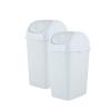 image:imageSuperio New 2 Pack Small 25 Gallon Plastic Trash Can with Swing Top Lid Waste Bin for Under Desk Office Bedroom Bathroom 10 Qt White25 Gallon