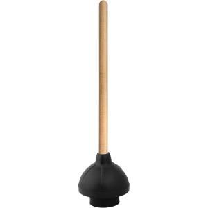 image:imageSuperio Heavy Duty Plunger with 21 Inch Wooden Handle Black Rubber  Classic Toilet Plunger Heavy Duty Double Thrust Force Cup Rubber Toilet Plunger Black Plunger1 Pack