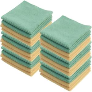 image:imageSuperio Microfiber Cleaning Cloth for Cars Kitchen Cleaning Rags for Housekeeping 16 Absorbent Micro Fiber Towels for House Bathroom AllPurpose StreakFree lintFree Wash Cloths 4 YellowGreen12x12