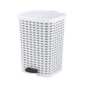 image:imageSuperio Mini Trash Can with Foot Pedal Small Outdoor Garbage Can with Lid 3 Gallon Plastic Waste Basket for Bathroom Bedroom Kitchen Office Patio Wicker Beige 12 QTWhite