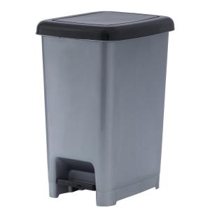 image:imageSuperio Slim Trash Can with Foot Pedal  25 Gallon StepOn Trash Bin with Lid Small Plastic Garbage Can Mini Trash Can for Bathroom Kitchen Office Under Desk Bedroom Dorm  GreyBlack1