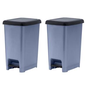 image:imageSuperio Slim Trash Can with Foot Pedal  25 Gallon StepOn Trash Bin with Lid Small Plastic Garbage Can Mini Trash Can for Bathroom Kitchen Office Under Desk Bedroom Dorm  GreyBlack2