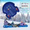 image:imageSuperio Downhill Snow Saucer Sled 37 Snow Slider for 4 Riders Huge Round Plastic Sled with Pull Ropes for Kids and Adults Blue Disc Sled