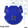 image:imageSuperio Downhill Snow Saucer Sled 37 Snow Slider for 4 Riders Huge Round Plastic Sled with Pull Ropes for Kids and Adults Blue Disc Sled