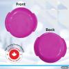 image:imageSuperio Round Snow Saucer Sled 24 Plastic Disc Sled for Kids and Adults Heavy Duty Sled with Handles for Downhill Sledding Winter Outdoor SportsFuchsia
