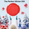 image:imageSuperio Round Snow Saucer Sled 24 Plastic Disc Sled for Kids and Adults Heavy Duty Sled with Handles for Downhill Sledding Winter Outdoor SportsRed