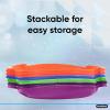 image:imageSuperio Round Snow Saucer Sleds 24 Plastic Disc Sleds for Kids and Adults Heavy Duty Sled Discs with Handles for Downhill Sledding Winter Outdoor Sports 2 Pack BlueGreen