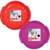 image:imageSuperio Round Snow Saucer Sled 24 Plastic Disc Sled for Kids and Adults Heavy Duty Sled with Handles for Downhill Sledding Winter Outdoor SportsRedFuchsia