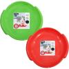 image:imageSuperio Round Snow Saucer Sled 24 Plastic Disc Sled for Kids and Adults Heavy Duty Sled with Handles for Downhill Sledding Winter Outdoor SportsRedGreen