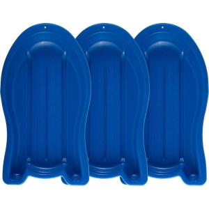 image:imageSuperio Pack of 3 Toboggan Snow Sled for Kids and Adults 37 Plastic Sled with Hole for Pull Ropes and Handles Blue