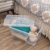 image:imageSuperio Storage Bins with Lids Clear Plastic Containers for Organizing Stackable Totes BPA Free Odor Free Organizer Boxes for Home and Dorm 2 Pack 2275 Qt44 Qt Wheeled