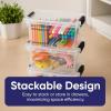 image:imageSuperio Storage Bins with Lids Clear Plastic Containers for Organizing Stackable Totes BPA Free Odor Free Organizer Boxes for Home and Dorm 2 Pack 2275 Qt105 Quarts