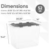 image:imageSuperio Storage Bins with Lids Clear Plastic Containers for Organizing Stackable Totes BPA Free Odor Free Organizer Boxes for Home and Dorm 2 Pack 2275 Qt53 Quart