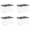 image:imageSuperio Storage Bins with Lids Clear Plastic Containers for Organizing Stackable Totes BPA Free Odor Free Organizer Boxes for Home and Dorm 2 Pack 2275 Qt35 Quart