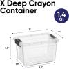image:imageSuperio Storage Bins with Lids Clear Plastic Containers for Organizing Stackable Totes BPA Free Odor Free Organizer Boxes for Home and Dorm 2 Pack 2275 Qt14 Quarts