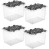 image:imageSuperio Storage Bins with Lids Clear Plastic Containers for Organizing Stackable Totes BPA Free Odor Free Organizer Boxes for Home and Dorm 2 Pack 2275 Qt275 Quart