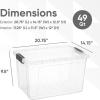 image:imageSuperio Storage Bins with Lids Clear Plastic Containers for Organizing Stackable Totes BPA Free Odor Free Organizer Boxes for Home and Dorm 2 Pack 2275 Qt49 Quart