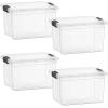 image:imageSuperio Storage Bins with Lids Clear Plastic Containers for Organizing Stackable Totes BPA Free Odor Free Organizer Boxes for Home and Dorm 2 Pack 2275 Qt49 Quart