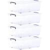 image:imageSuperio Storage Bins with Lids Clear Plastic Containers for Organizing Stackable Totes BPA Free Odor Free Organizer Boxes for Home and Dorm 2 Pack 2275 Qt42 Quart