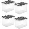 image:imageSuperio Storage Bins with Lids Clear Plastic Containers for Organizing Stackable Totes BPA Free Odor Free Organizer Boxes for Home and Dorm 2 Pack 2275 Qt53 Quart