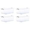 image:imageSuperio Storage Bins with Lids Clear Plastic Containers for Organizing Stackable Totes BPA Free Odor Free Organizer Boxes for Home and Dorm 2 Pack 2275 Qt60 Qt Wheeled