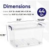 image:imageSuperio Storage Bins with Lids Clear Plastic Containers for Organizing Stackable Totes BPA Free Odor Free Organizer Boxes for Home and Dorm 2 Pack 2275 Qt44 Qt Wheeled