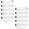image:imageSuperio Storage Bins with Lids Clear Plastic Containers for Organizing Stackable Totes BPA Free Odor Free Organizer Boxes for Home and Dorm 2 Pack 2275 Qt45 Quart