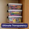 image:imageSuperio Storage Bins with Lids Clear Plastic Containers for Organizing Stackable Totes BPA Free Odor Free Organizer Boxes for Home and Dorm 2 Pack 2275 Qt105 Quarts